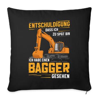 Excavator Driver Construction Worker Construction Site Construction Machine - Sofa pillowcase 17,3'' x 17,3'' (45 x 45 cm) - black - Front