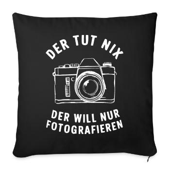 Photographer Photography Camera Photo - Sofa pillowcase 17,3'' x 17,3'' (45 x 45 cm) - black - Front