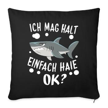 Shark Shark Sharks Shark - Sofa pillowcase 17,3'' x 17,3'' (45 x 45 cm) - black - Front