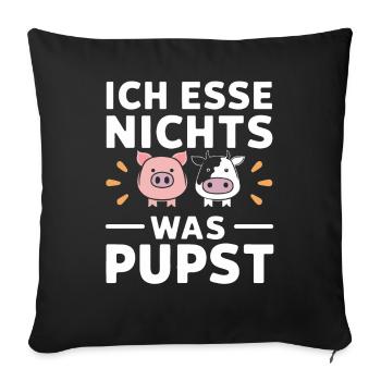 Végétarien Végétalien Bien-être animal Droits des animaux Veggie - Housse de coussin décorative 45 x 45 cm - noir - Devant