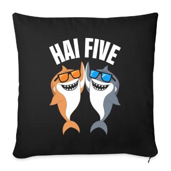 Shark Shark Sharks Shark - Sofa pillowcase 17,3'' x 17,3'' (45 x 45 cm) - black - Front