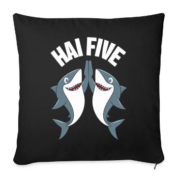 Shark Shark Sharks Shark - Sofa pillowcase 17,3'' x 17,3'' (45 x 45 cm) - black - Front