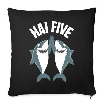 Shark Shark Sharks Shark - Sofa pillowcase 17,3'' x 17,3'' (45 x 45 cm) - black - Front