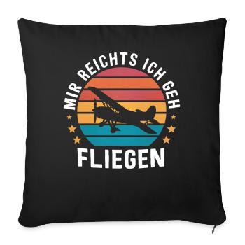 Pilot Pilots Airplane Flying Aviation - Sofa pillowcase 17,3'' x 17,3'' (45 x 45 cm) - black - Front
