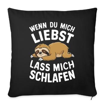 Sloth Sloths Animal Sleeping Lazy - Sofa pillowcase 17,3'' x 17,3'' (45 x 45 cm) - black - Front