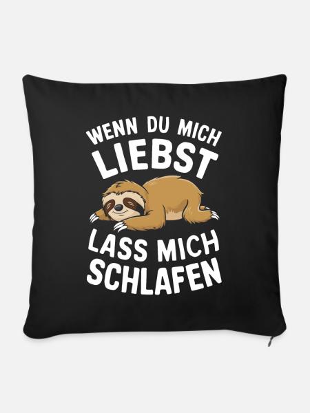 Faultier Faultiere Tier Schlafen Faul - Sofakissenbezug 45 x 45 cm - Schwarz