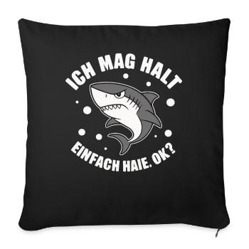 Shark Shark Sharks Shark - Sofa pillowcase 17,3'' x 17,3'' (45 x 45 cm) - black - Front