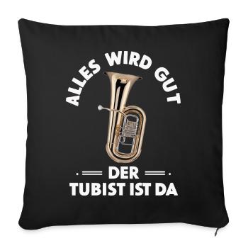 Tuba Tubist Instrument - Housse de coussin décorative 45 x 45 cm - noir - Devant
