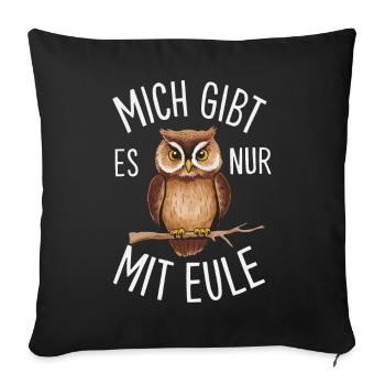 oiseau de nuit hibou hibou oiseau - Housse de coussin décorative 45 x 45 cm - noir - Devant