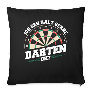 Darts Darts Darts Players Darts - Sofa pillowcase 17,3'' x 17,3'' (45 x 45 cm) - black - Front