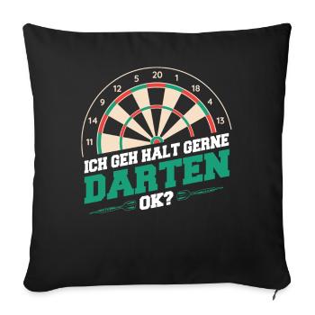 Darts Darts Darts Players Darts - Sofa pillowcase 17,3'' x 17,3'' (45 x 45 cm) - black - Front