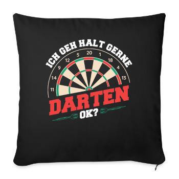 Darts Darts Darts Players Darts - Sofa pillowcase 17,3'' x 17,3'' (45 x 45 cm) - black - Front