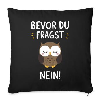 oiseau de nuit hibou hibou oiseau - Housse de coussin décorative 45 x 45 cm - noir - Devant