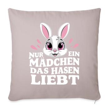 Bunny Bunnies Lapin Animal de compagnie - Housse de coussin décorative 45 x 45 cm - taupe clair - Devant