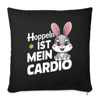Bunny Bunnies Lapin Animal de compagnie - Housse de coussin décorative 45 x 45 cm - noir - Devant