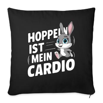 Bunny Bunnies Lapin Animal de compagnie - Housse de coussin décorative 45 x 45 cm - noir - Devant
