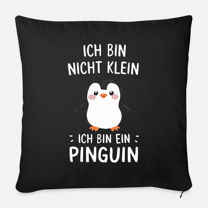 Pinguin Zwergpinguine Kaiserpinguin - Sofakissenbezug 45 x 45 cm - Schwarz