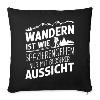 Hiking Hikers Hike Mountains Forest - Sofa pillowcase 17,3'' x 17,3'' (45 x 45 cm) - black - Front