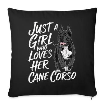 Cane Corso Hund - Sofakissenbezug 45 x 45 cm - Schwarz - Vorne