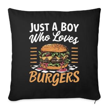 Burger Fast Food Hamburger Cheesburger Burgers - Sofa pillowcase 17,3'' x 17,3'' (45 x 45 cm) - black - Front