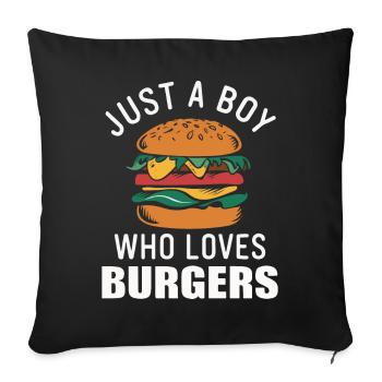 Burger Fast Food Hamburger Cheesburger Burgers - Sofa pillowcase 17,3'' x 17,3'' (45 x 45 cm) - black - Front