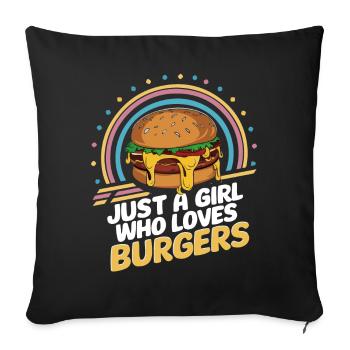 Burger Fast Food Hamburger Cheesburger Burgers - Sofa pillowcase 17,3'' x 17,3'' (45 x 45 cm) - black - Front