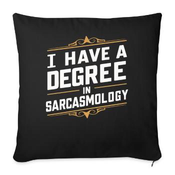 Drôle, sarcasme, humour sarcastique, ironie - Housse de coussin décorative 45 x 45 cm - noir - Devant