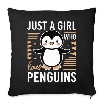 Penguin Penguins Animal - Sofa pillowcase 17,3'' x 17,3'' (45 x 45 cm) - black - Front