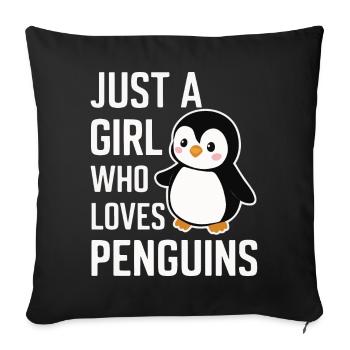Penguin Penguins Animal - Sofa pillowcase 17,3'' x 17,3'' (45 x 45 cm) - black - Front