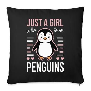 Penguin Penguins Animal - Sofa pillowcase 17,3'' x 17,3'' (45 x 45 cm) - black - Front