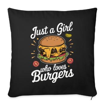 Burger Fast Food Hamburger Cheesburger Burgers - Sofakissenbezug 45 x 45 cm - Schwarz - Vorne