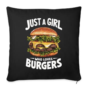 Burger Fast Food Hamburger Cheesburger Burgers - Sofakissenbezug 45 x 45 cm - Schwarz - Vorne