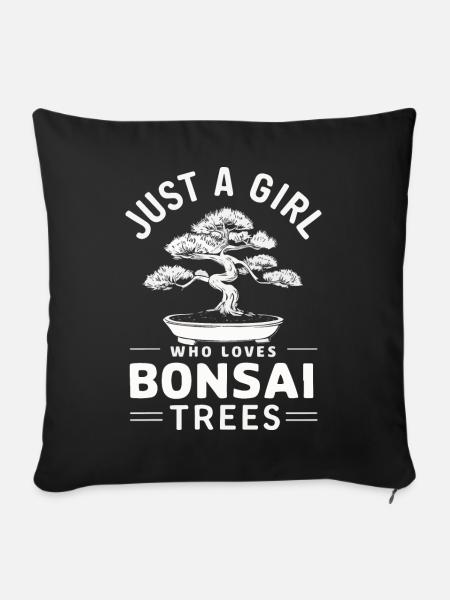 Bonsai Baum Japanisch Bonsai - Sofakissenbezug 45 x 45 cm - Schwarz