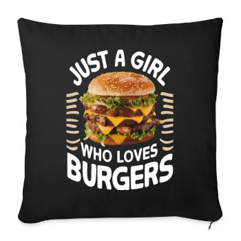 Burger Fast Food Hamburger Cheesburger Burgers - Sofakissenbezug 45 x 45 cm - Schwarz - Vorne