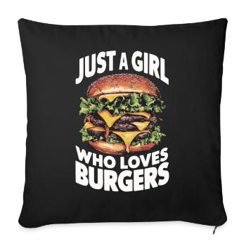 Burger Fast Food Hamburger Cheesburger Burgers - Sofakissenbezug 45 x 45 cm - Schwarz - Vorne
