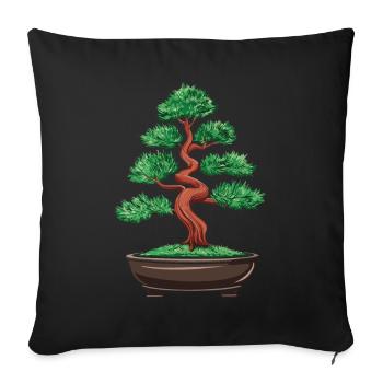 Bonsai Tree Japanese Bonsai - Sofa pillowcase 17,3'' x 17,3'' (45 x 45 cm) - black - Front