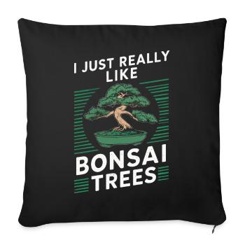 Bonsai Tree Japanese Bonsai - Sofa pillowcase 17,3'' x 17,3'' (45 x 45 cm) - black - Front