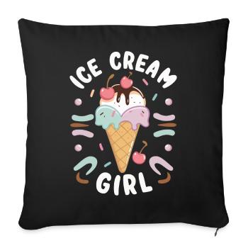 Eiscreme Süßigkeiten Eismilch - Sofa pillowcase 17,3'' x 17,3'' (45 x 45 cm) - black - Front