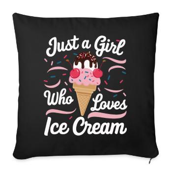 Eiscreme Süßigkeiten Eismilch - Sofa pillowcase 17,3'' x 17,3'' (45 x 45 cm) - black - Front