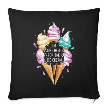 Eiscreme Süßigkeiten Eismilch - Sofa pillowcase 17,3'' x 17,3'' (45 x 45 cm) - black - Front