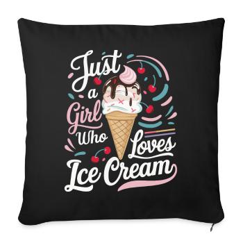 Glaces Bonbons Glaces - Housse de coussin décorative 45 x 45 cm - noir - Devant