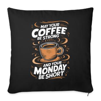 Kaffee Kaffees Trinker - Sofakissenbezug 45 x 45 cm - Schwarz - Vorne