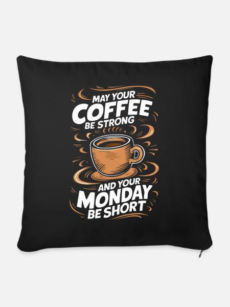 Kaffee Kaffees Trinker - Sofakissenbezug 45 x 45 cm - Schwarz