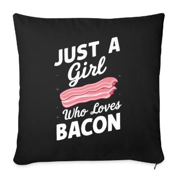 Bacon Frühstück Speck - Sofakissenbezug 45 x 45 cm - Schwarz - Vorne