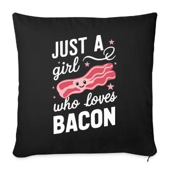 Bacon Frühstück Speck - Sofakissenbezug 45 x 45 cm - Schwarz - Vorne