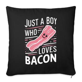 Bacon Frühstück Speck - Sofakissenbezug 45 x 45 cm - Schwarz - Vorne