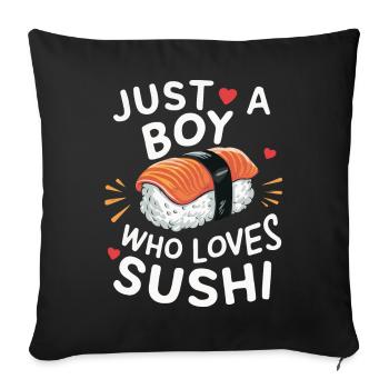 Sushi Cuisine Japonaise Maki Sushi Kawaii - Housse de coussin décorative 45 x 45 cm - noir - Devant