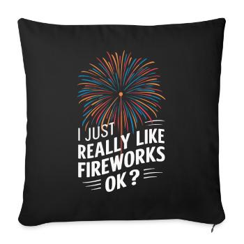 Pyrotechnie Feux d’artifice Pyrotechnie - Housse de coussin décorative 45 x 45 cm - noir - Devant