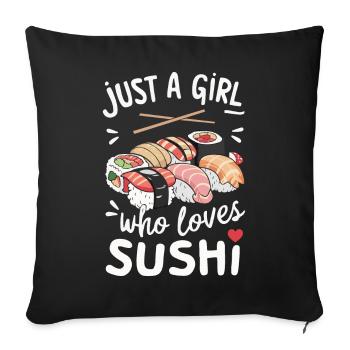 Sushi Cuisine Japonaise Maki Sushi Kawaii - Housse de coussin décorative 45 x 45 cm - noir - Devant