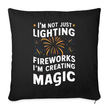 Pyrotechnie Feux d’artifice Pyrotechnie - Housse de coussin décorative 45 x 45 cm - noir - Devant